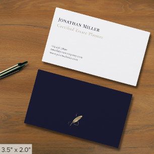 Minimalistisches Quill-Logo Visitenkarte