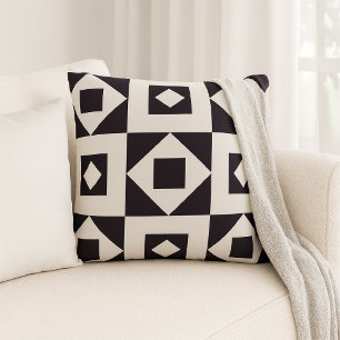 Minimalistisches Quilt-Schwarz-Weiß-Kissen Kissen