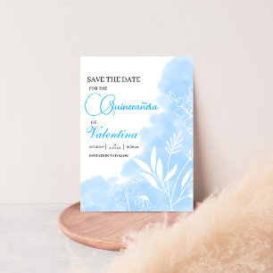 Minimalistisches Quinceanera-Aquarellbaby Save The Date