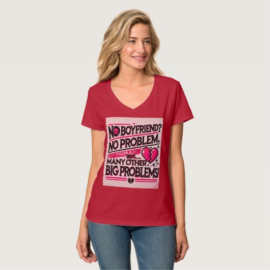 "Minimalistisches Quotendesign - Kein Freund, N T-Shirt (Vorderseite Vollansicht)