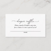 Minimalistisches Raffelticket für Schwarz und Weiß Begleitkarte (Vorderseite)