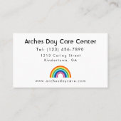 Minimalistisches Rainbow Daycare Center Babysittin Visitenkarte (Rückseite)