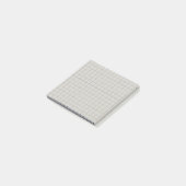 Minimalistisches Rasterdesign auf grauem Prüfmuste Post-it Klebezettel (angewinkelt)