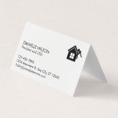 Minimalistisches reales Anwesen Schwarz-weiß gekla Visitenkarten (Rückseite)