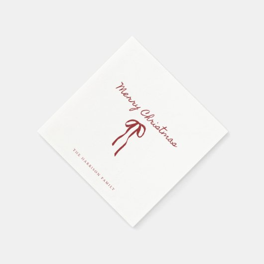 Minimalistisches Red Bow Festival Serviette (Ecke)