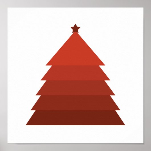 Minimalistisches Red Christmas Tree Poster (Vorne)