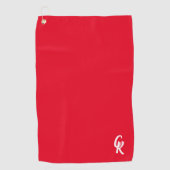 Minimalistisches Red Golf Handtuch mit Monogramm (Vorderseite)