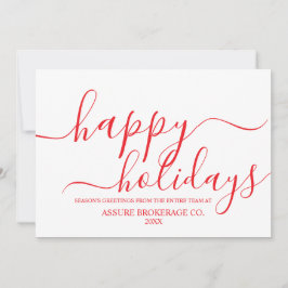 Minimalistisches Red Happy Holidays Business Feiertagskarte