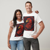 Minimalistisches Red Hawk Logo-Design T-Shirt (Unisex)