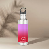 Minimalistisches Red Lilac Gradient Elementarlogo Edelstahlflasche