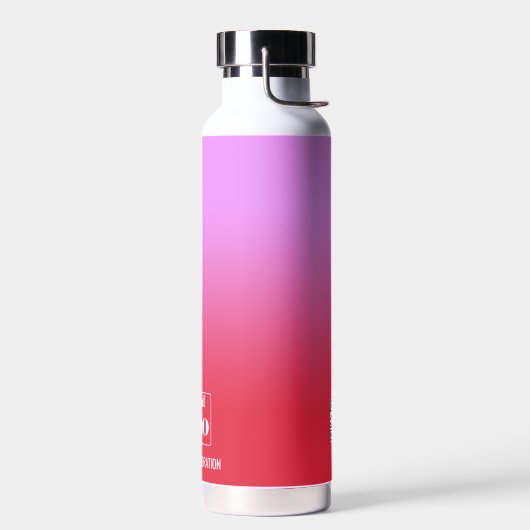 Minimalistisches Red Lilac Gradient Elementarlogo Trinkflasche (Links)
