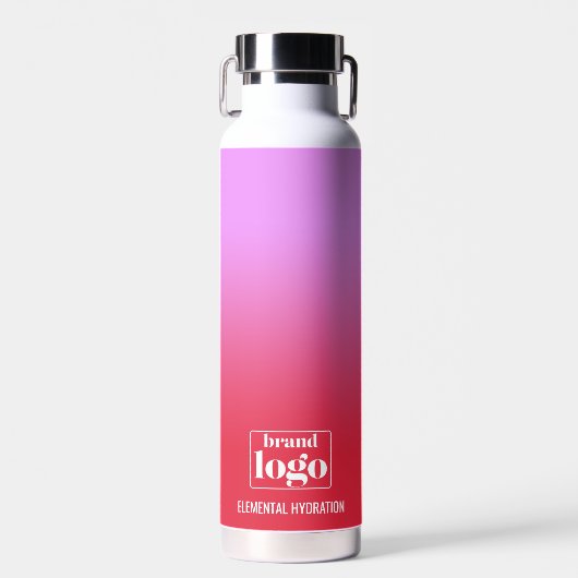 Minimalistisches Red Lilac Gradient Elementarlogo Trinkflasche (Vorne)