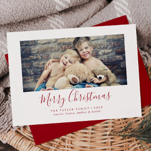 Minimalistisches Red MerChristmas Landscape Foto Feiertagskarte