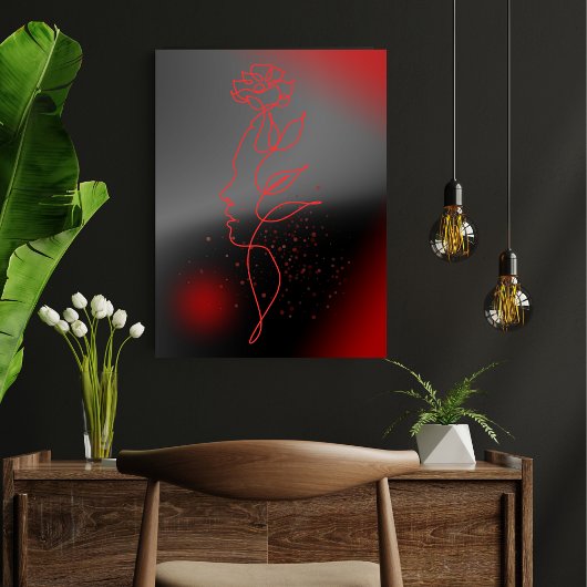 Minimalistisches Red Woman Poster