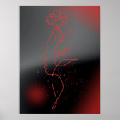 Minimalistisches Red Woman Poster (Vorne)