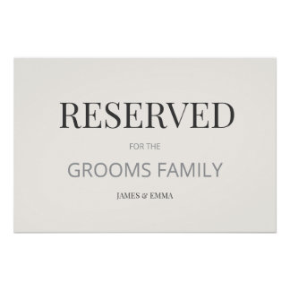 Minimalistisches 'RESERVIERT' Hochzeitsschild Warm Poster