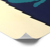 Minimalistisches Retro-aniemmädchen, abstrakt geom Poster (Ecke)