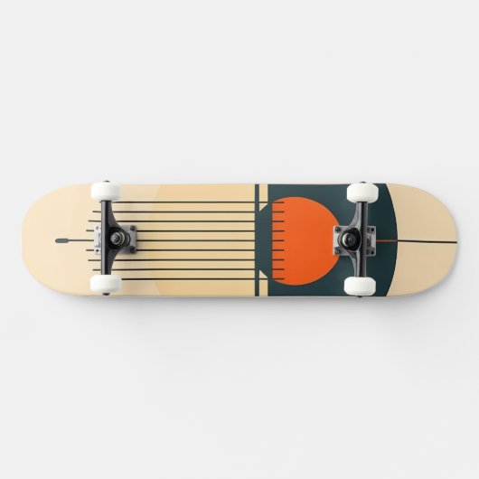 Minimalistisches Retro-Grafikdesign Skateboard (Horizontal)