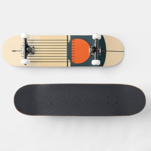 Minimalistisches Retro-Grafikdesign Skateboard (Horizontal)