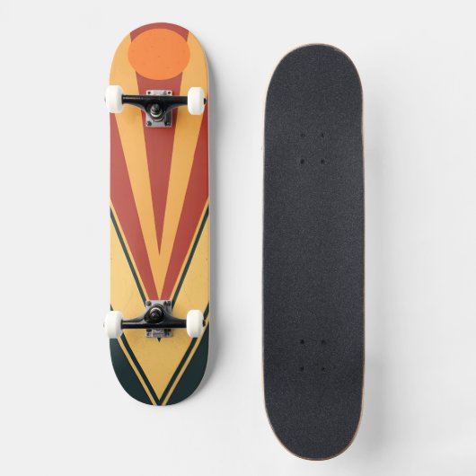 Minimalistisches Retro-Grafikdesign Skateboard (Vorderseite)