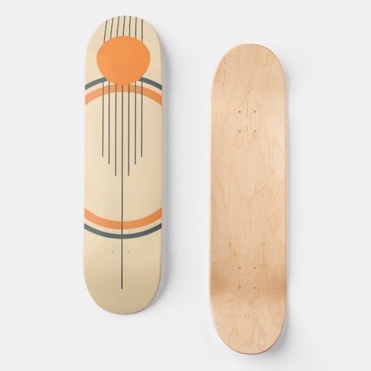 Minimalistisches Retro-Grafikdesign Skateboard (Vorderseite)