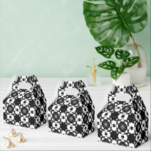 Minimalistisches Retro-Karamuster – monochromes De Geschenkschachtel