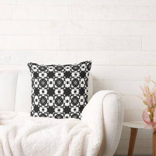 Minimalistisches Retro-Karamuster – monochromes De Kissen