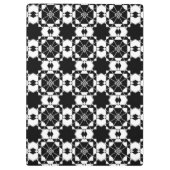 Minimalistisches Retro-Karamuster – monochromes De Klemmbrett (Rückseite)