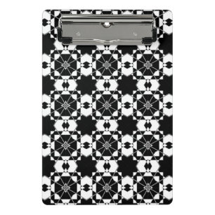 Minimalistisches Retro-Karamuster – monochromes De Mini Klemmbrett