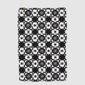Minimalistisches Retro-Karomuster – monochromes De Golfhandtuch (Vorderseite)