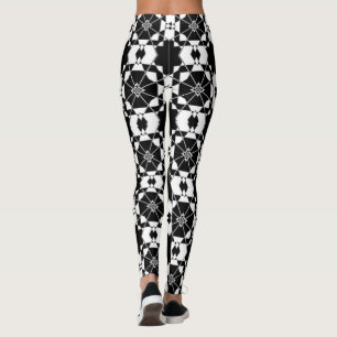 Minimalistisches Retro-Karomuster – monochromes De Leggings