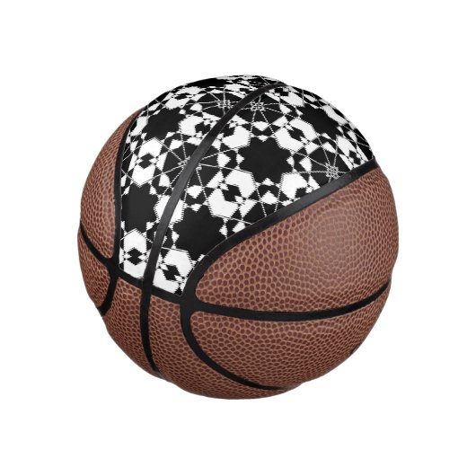 Minimalistisches Retro-Karomuster – monochromes De Mini Basketball (angewinkelt)