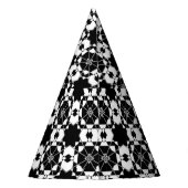 Minimalistisches Retro-Karomuster – monochromes De Partyhütchen (Rückseite)