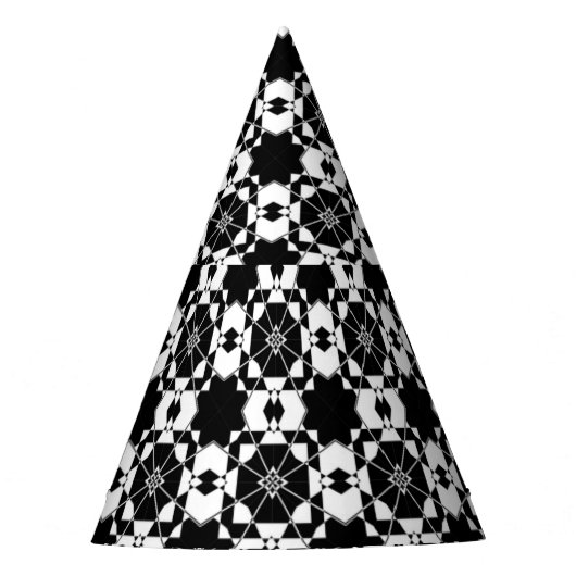 Minimalistisches Retro-Karomuster – monochromes De Partyhütchen (Vorderseite)
