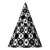Minimalistisches Retro-Karomuster – monochromes De Partyhütchen (Links)