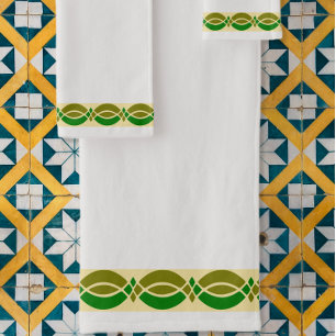 Minimalistisches Retro-Muster anpassbar Badhandtuch Set