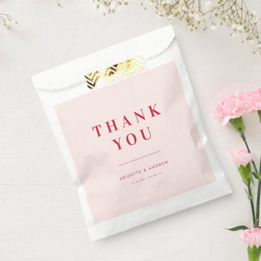 Minimalistisches Retro-Retro-Rot und Pellrosa Dank Geschenktütchen (Versiegelt)