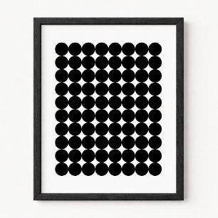Minimalistisches Retro-Schwarz-Kreisraster Poster