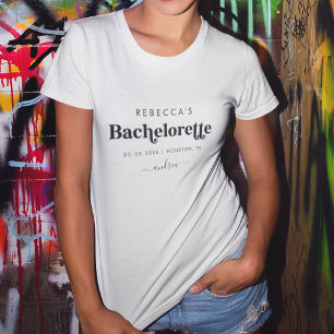 Minimalistisches Retro-Script Bachelorette T-Shirt