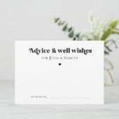 Minimalistisches Retro Script Heart Well Wünsche H Hinweiskarte (Stehend Vorderseite)