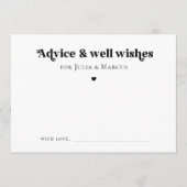 Minimalistisches Retro Script Heart Well Wünsche H Hinweiskarte (Vorderseite)