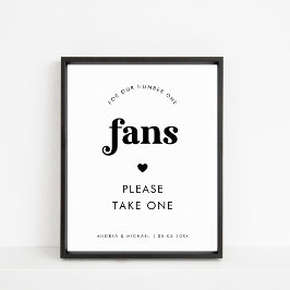 Minimalistisches Retro-Script & Herz-Fans Hochzeit Poster