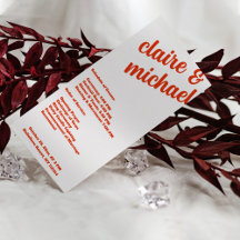 Minimalistisches Retro Simple Modern Wedding Progr