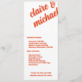 Minimalistisches Retro Simple Modern Wedding Progr Programm (Vorderseite)