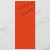 Minimalistisches Retro Simple Modern Wedding Progr Programm (Rückseite)