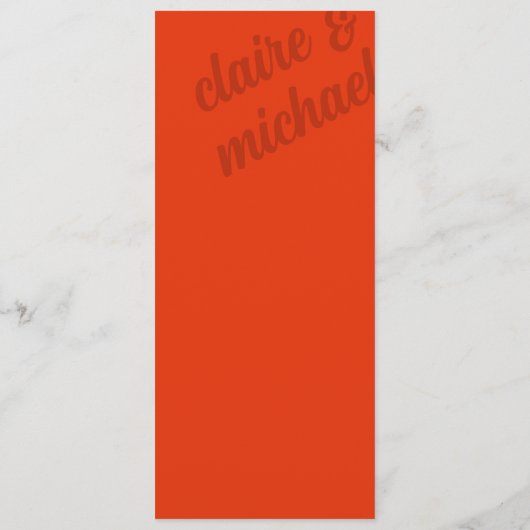 Minimalistisches Retro Simple Modern Wedding Progr Programm (Rückseite)