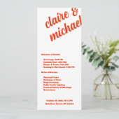 Minimalistisches Retro Simple Modern Wedding Progr Programm (Stehend Vorderseite)