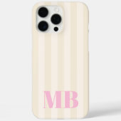 Minimalistisches Retro-Streifen Monogramm Case-Mate iPhone Hülle (Rückseite)
