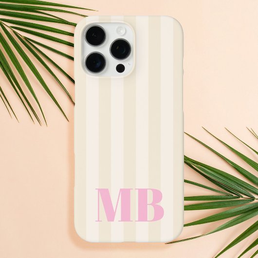 Minimalistisches Retro-Streifen Monogramm Case-Mate iPhone Hülle