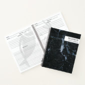 Minimalistisches Rezept-Kochbuch aus modernem schw Notizblock (Innenseite)